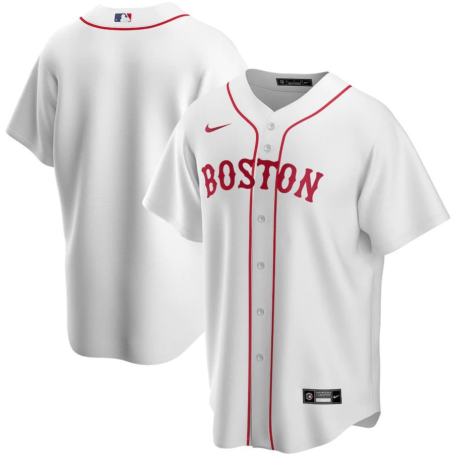 Mens Boston Red Sox Nike White Alternate Replica Team MLB Jerseys